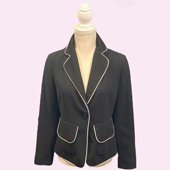 Black and White Structured Blazer - Picture 1 of 13